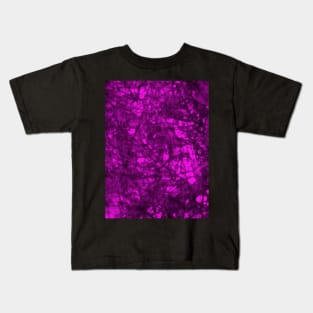 Abstract bright purple batik crushed texture print design Kids T-Shirt